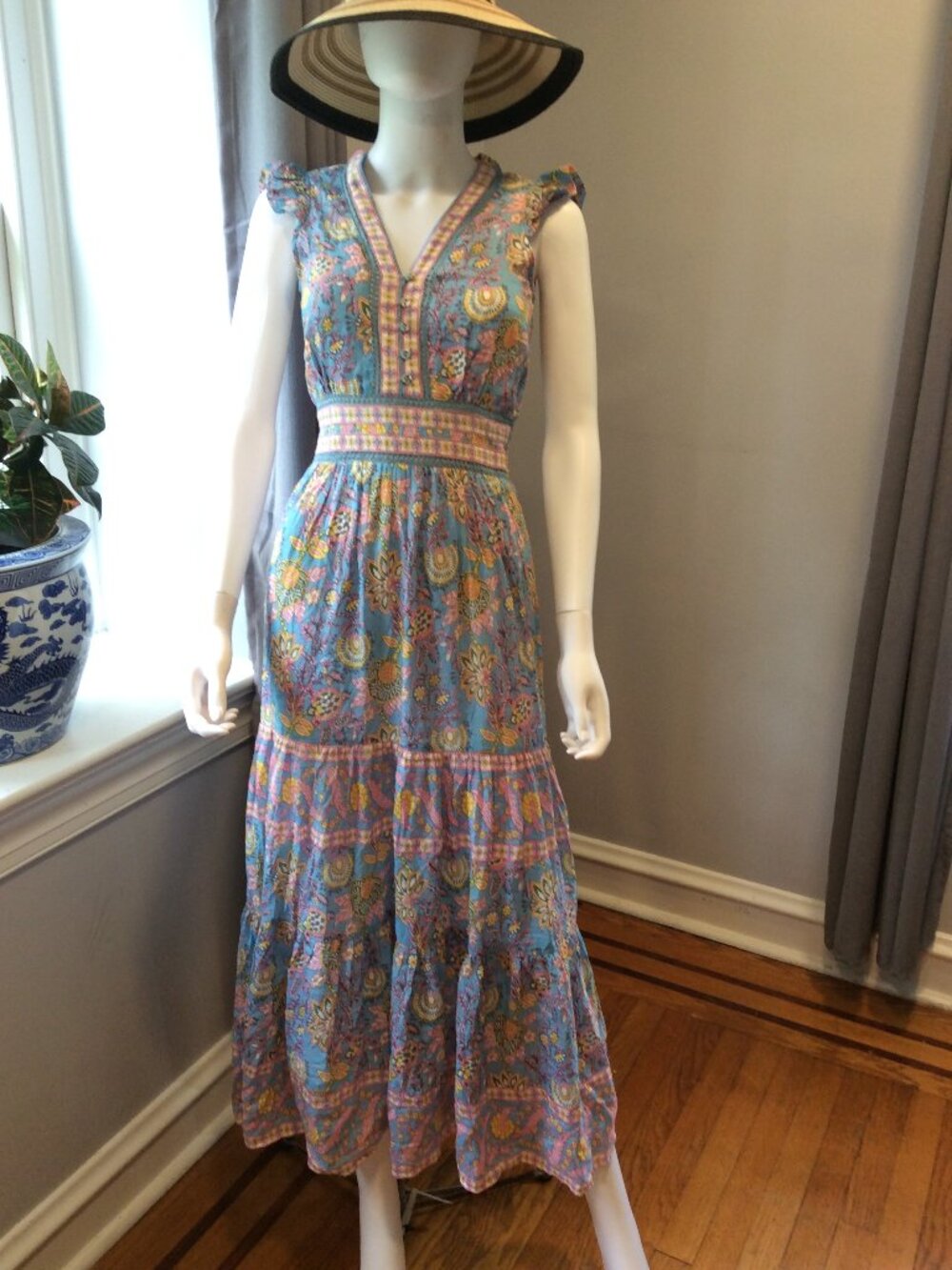 Alicia Bell Boho Print Maxi Dress Women's Sleeveless Dress Size XS